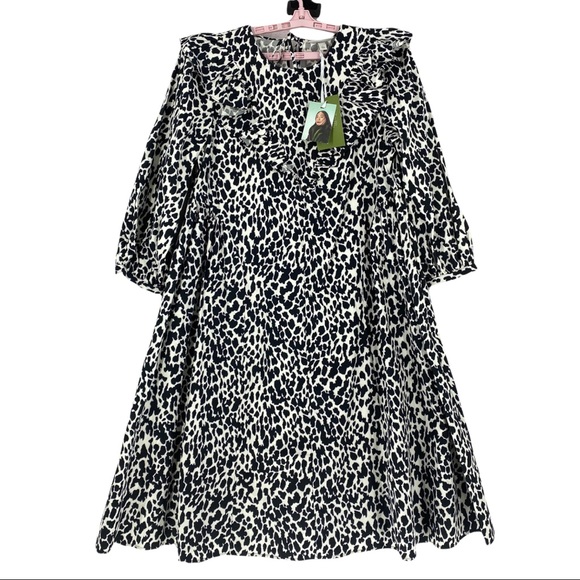 Sandy Liand for Target Women’s Leopard Print Puff Sleeve Midi Dress Size XS - Picture 3 of 14